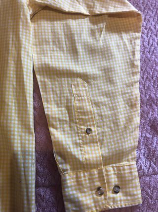 Camisa Lacoste Cuadros Amarilla