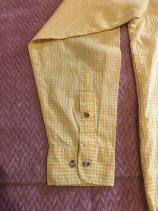 Camisa Lacoste Cuadros Amarilla