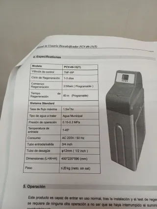 Descalcificador de agua en muy  buen estado,