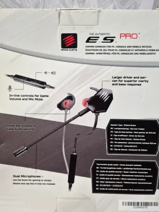 Auriculares Gaming Mad Catz E.S. Pro+ Doble Micro