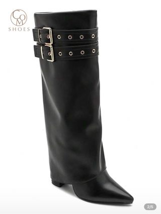 Botas altas piel sintética negra T39