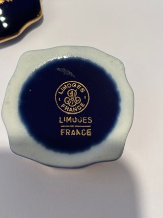 Cajita Limoges Francia Porcelana Dorada