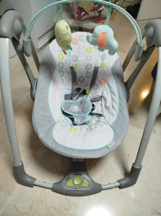 Hamaca bebé Ingenuity gris y mint