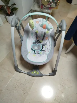 Hamaca bebé Ingenuity gris y mint