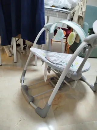 Hamaca bebé Ingenuity gris y mint