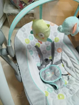 Hamaca bebé Ingenuity gris y mint