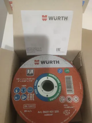 Discos corte 125 WURTH