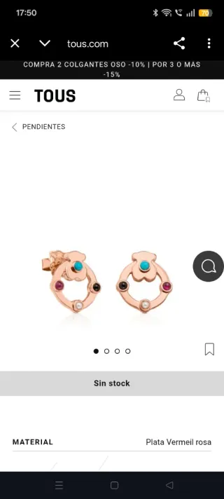 PENDIENTES TOUS ORO 18k NUEVOS