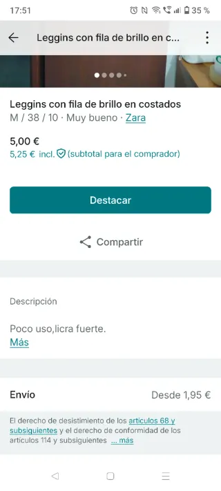 Leggings negros con detalle brillante