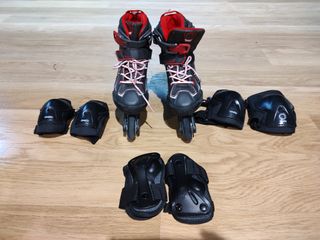Patines Oxylane Talla 35-38 + Protecciones