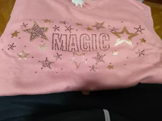 Sudadera niña rosa estrellas 7 años