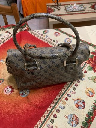 Borsa Guess monogram beige/marrone