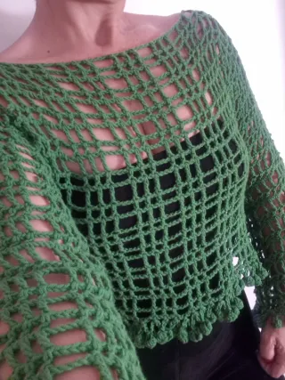 Jersey calado crochet hecho a mano