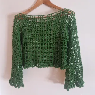 Jersey calado crochet hecho a mano