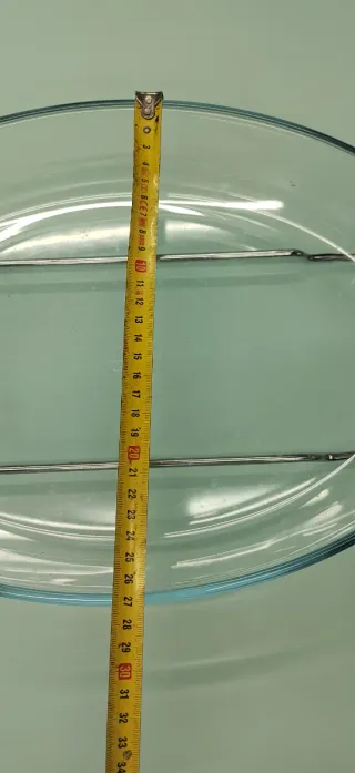 Fuente de cristal Pyrex con soporte