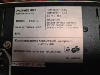 Packard Bell 386SX Ordenador Vintage