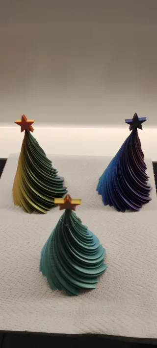 Set tre Alberi Natale 3D Filamento Seta