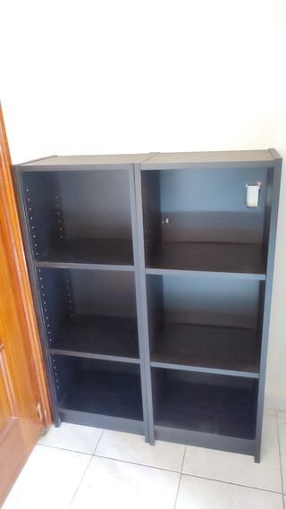 Librerías IKEA Billy 40x28x106 negra efecto roble
