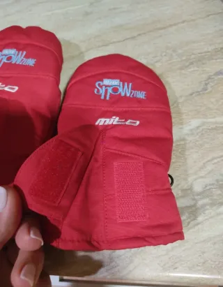 Manoplas Nieve Niños Rojo Mito