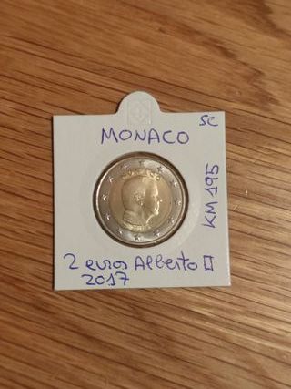 2 euros Mónaco Alberto II 2017