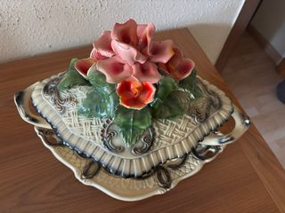 Sopera porcelana floral con