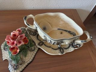 Sopera porcelana floral con