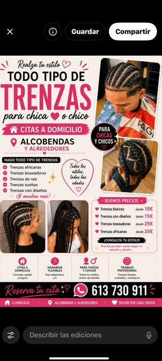 trenzas  a domicilio