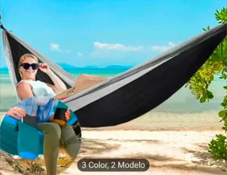 Hamaca Camping Ligera 270x140 Negro/Gris