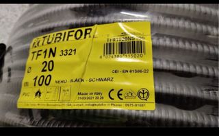 3 rotoli tubo corrugato nero per impianti