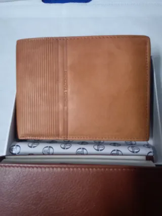 Coppia Portafogli Uomo Sergio Tacchini Pelle Cuoio
