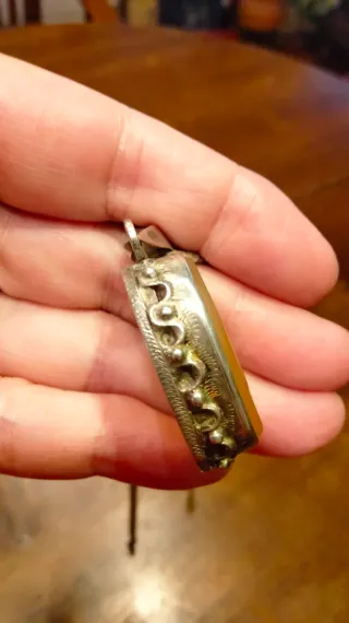 Colgante de ámbar y plata