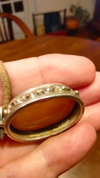 Colgante de ámbar y plata