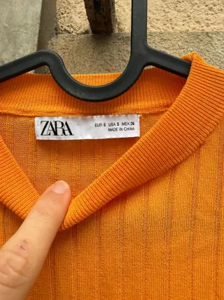 Camiseta naranja Zara Talla S