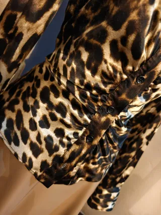 CAMISA FRUNCES SATINADA ESTAMPADO ANIMAL ZARA