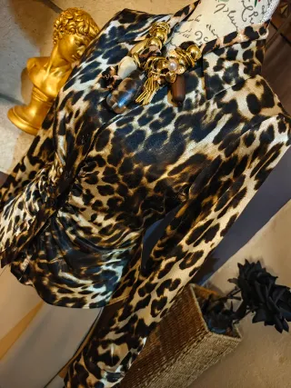 CAMISA FRUNCES SATINADA ESTAMPADO ANIMAL ZARA