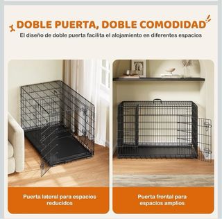 Jaula para Perros Grande Plegable 122x71x78 cm