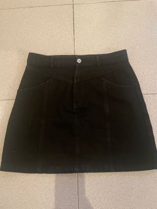 Falda vaquera negra mujer