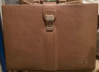 Maletín de piel LLADRÓ marrón y beige