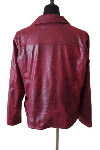 Chaqueta Biker Gamuza Burdeos Desgastado