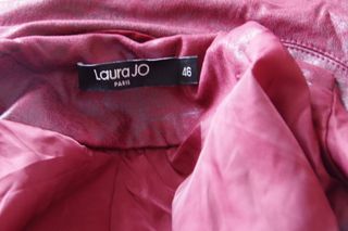 Chaqueta Biker Gamuza Burdeos Desgastado