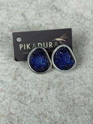 Conjunto Pikadura Pulsera y Pendientes Plata Azul