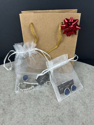 Conjunto Pikadura Pulsera y Pendientes Plata Azul