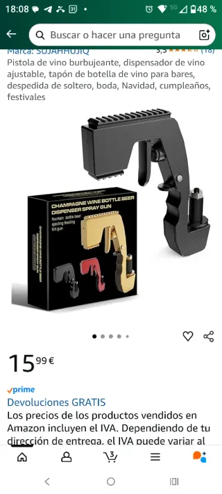 Dispensador presión bebidas champán vino