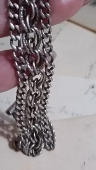 Bracciale Argento 800 3 Catene chiusura scomparsa