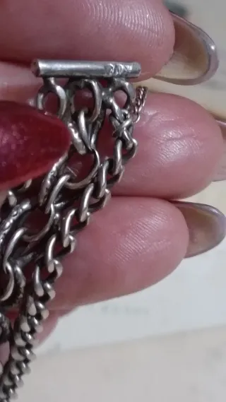 Bracciale Argento 800 3 Catene chiusura scomparsa