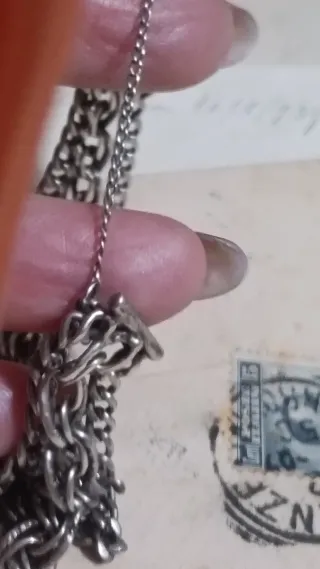 Bracciale Argento 800 3 Catene chiusura scomparsa