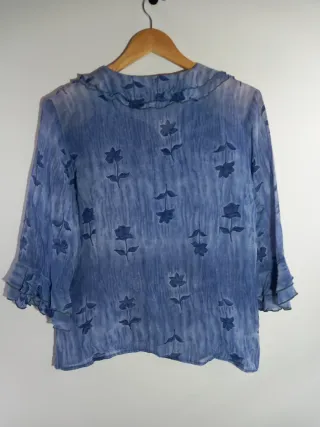 Blusa Vintage Dressing Azul Talla M