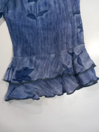 Blusa Vintage Dressing Azul Talla M