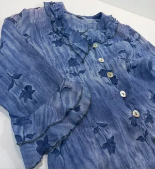 Blusa Vintage Dressing Azul Talla M