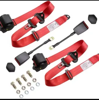 Pareja cinturones Seat 124 rojos NUEVOS